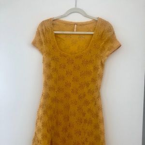Free people yellow stretchy dress